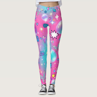 Leggings esthétique Y2K motif rétro sans couture