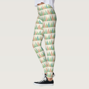 Leggings Étape   Teal de Geo de sud-ouest et triangles de