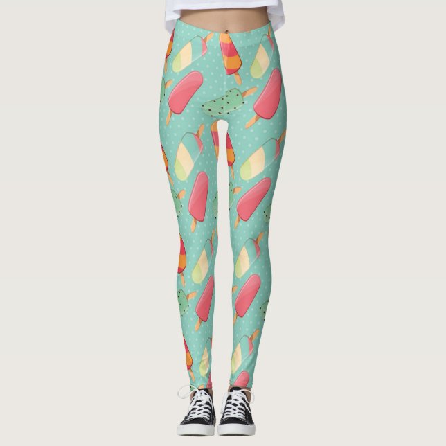 Leggings Été Crème de glace amusant (Devant)