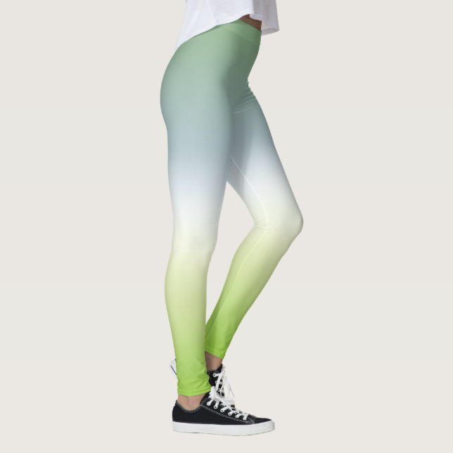Leggings Été Frais Dégradé Cool Bleu Vert Ombre (Droite)