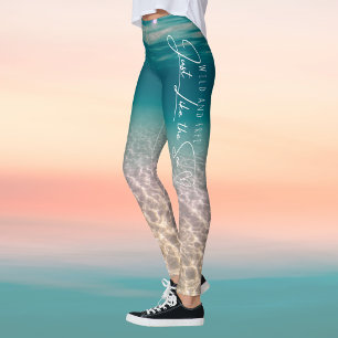 Leggings Été Océan de Plage "Sauvage et Libre"
