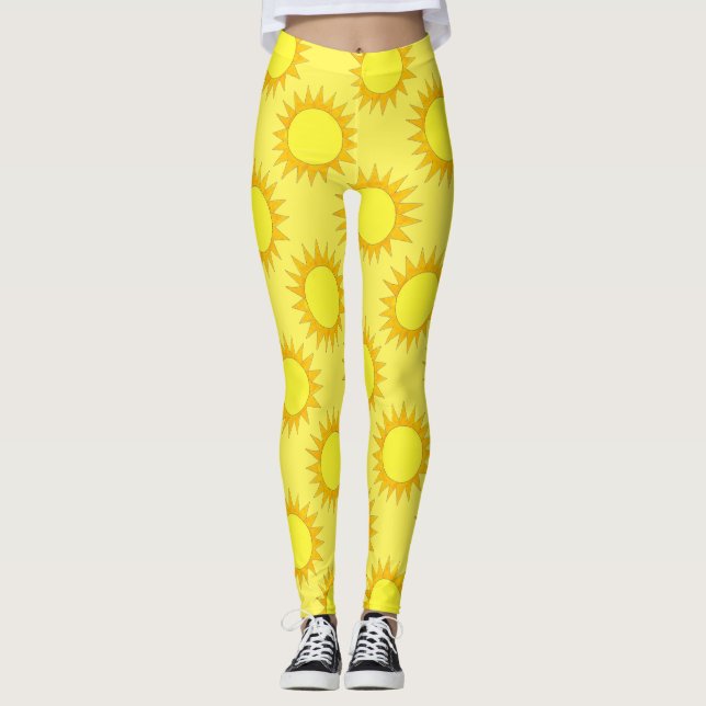 Leggings Été Soleil Jaune Soleil Soleil Soleil Soleil Jour  (Devant)