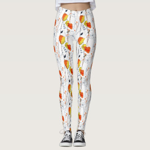 Leggings Été tropical   Belles fleurs jaunes Design