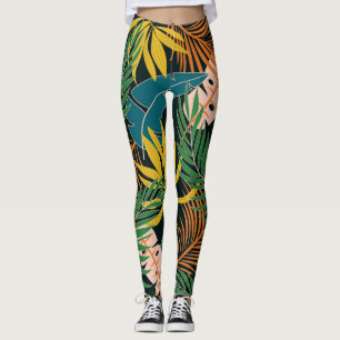 Leggings Été Tropical Plante brillant Motif