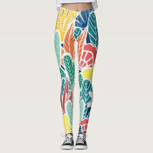 Leggings Été Vert Turquoise Cactus & points Or Design mign