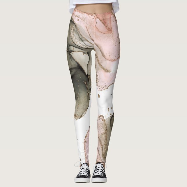 Leggings Ethereal Moody Black Gold Inky Imaginaire Glam (Devant)