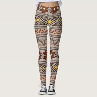 Leggings Ethnique Abstraite : Motif tiré à la main