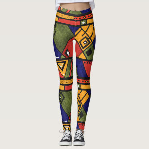 Leggings Ethno africain sans couture traditionnelle motif