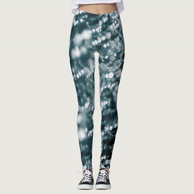 Leggings Étincelle d'argent Boules de glace congelées (Devant)