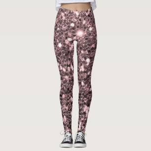 Leggings Étincelles roses de parties scintillantes de Faux