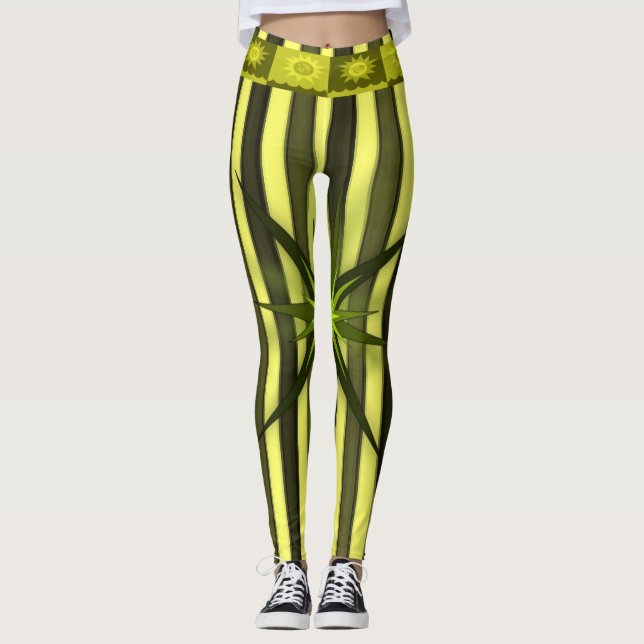 Leggings étoile jaune aiguilles femmes (Devant)