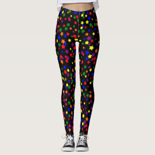 Leggings Étoiles aléatoires Couleurs de la fierté Motif Leg