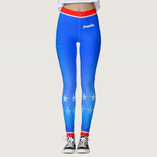 Leggings Étoiles avec votre nom sur Bright Blue