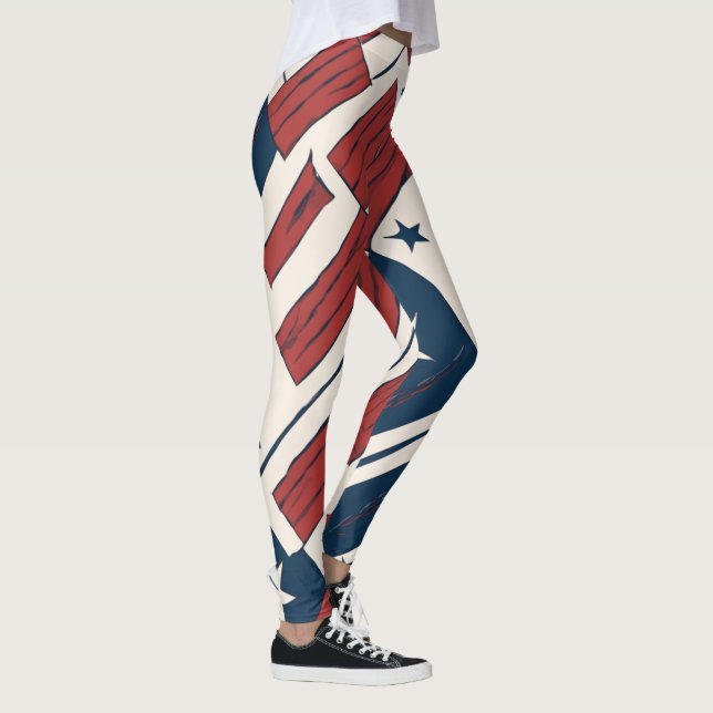 Leggings Étoiles et rayures Abstraites 4 juillet (Droite)