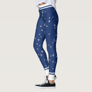Leggings Étoiles et rayures bleues et blanches de la Marine