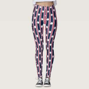 Leggings Étoiles et rayures patriotiques amusantes et fanta