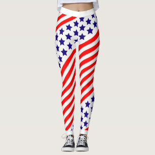 Leggings Étoiles et tripes patriotiques des USA