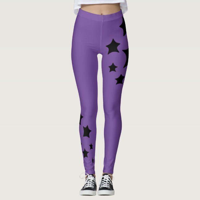 Leggings Étoiles magiques Violet arrière - plan Nuit mystiq (Devant)