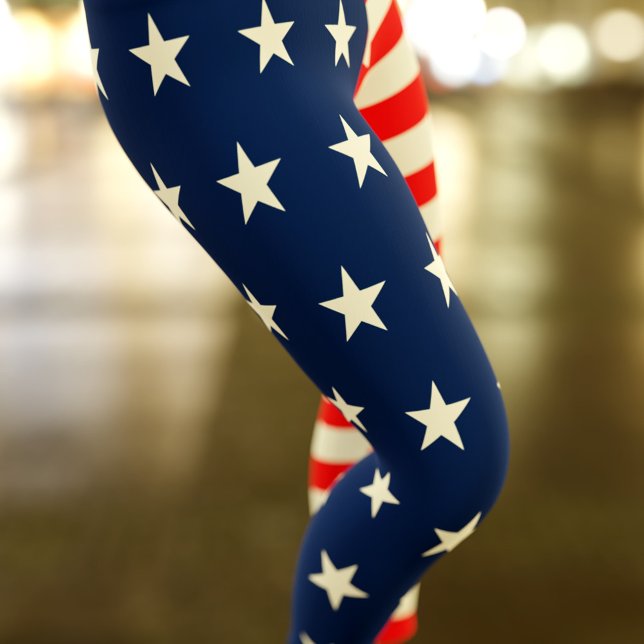 Leggings Étoiles patriotiques et rayures Juillet 4 Leggemen (Créateur téléchargé)