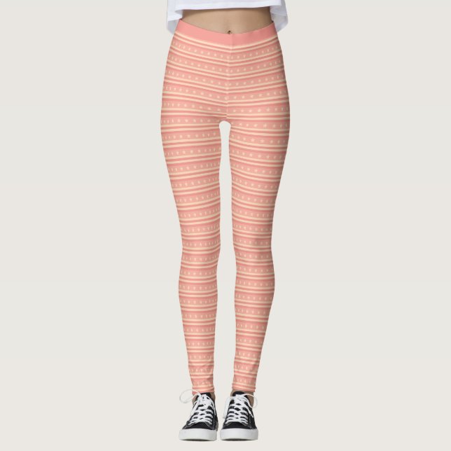 Leggings Étoiles roses subtiles Grilles Motif Fitness (Devant)
