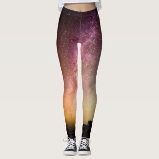 Leggings Étoiles scintillantes Galaxie arc-en-ciel