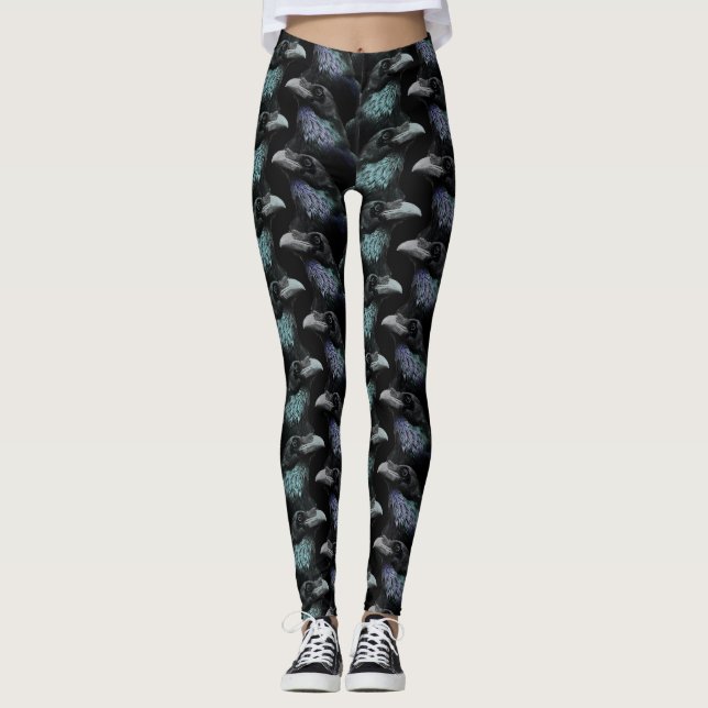 Leggings Evermore Gothic Raven Conspiration Trad Goth Motif (Devant)