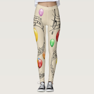 Leggings Évolutivité musicale ~ Ballons ~ Notes musicales ~