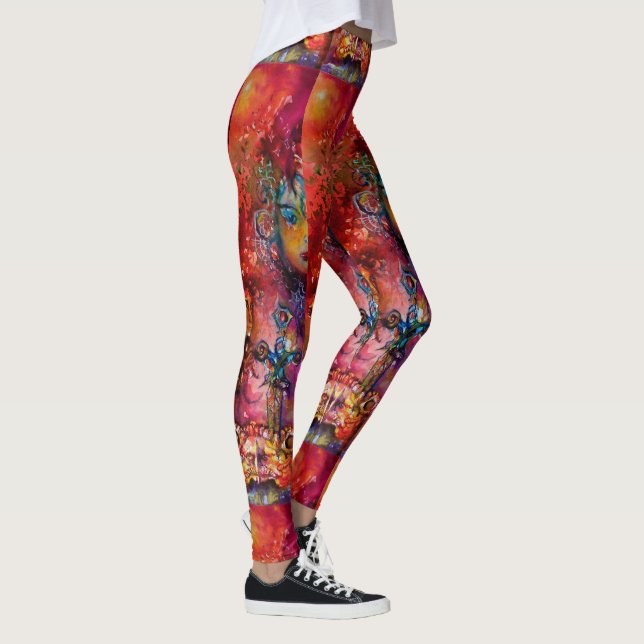 Leggings EXCALIBUR, Imaginaire noir violet rouge épée magiq (Droite)