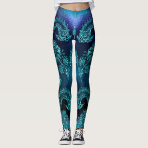 Leggings Excellente impression de tatouage bleu