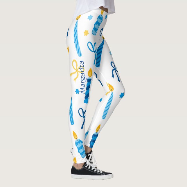Leggings Exercice personnalisé Hanoukka Motif (Droite)