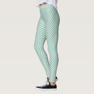 Leggings Exercice rayé en diagonale œuf de canard bleu élég