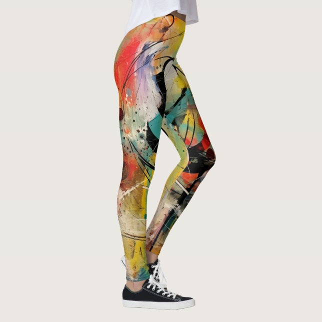 Leggings Explosion Abstraite de couleurs vives et dynamique (Droite)