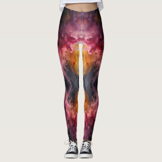 Leggings Explosion de fumée rose et orange