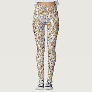Leggings explosion de marguerite aquarelle