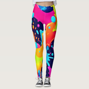 Leggings Explosion de peinture néon