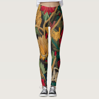 LEGGINGS "EXQUISITION DE BRODERIES MOTIFS FLORALES"