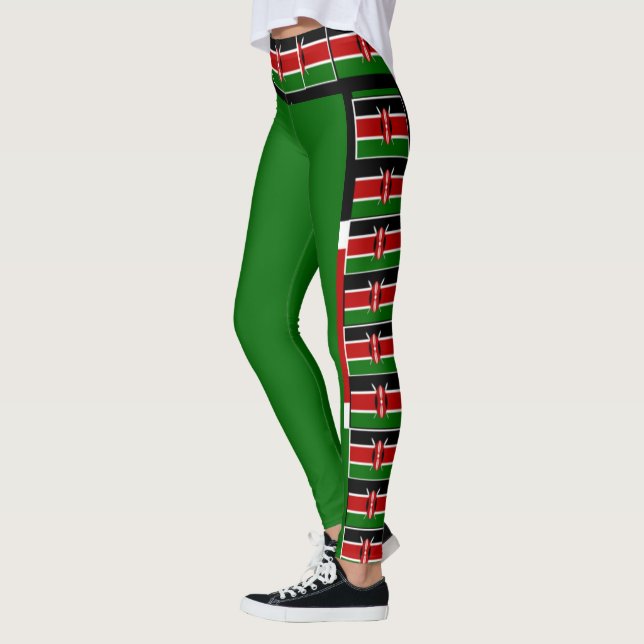 Leggings Faites votre propre drapeau national du Kenya coll (Gauche)