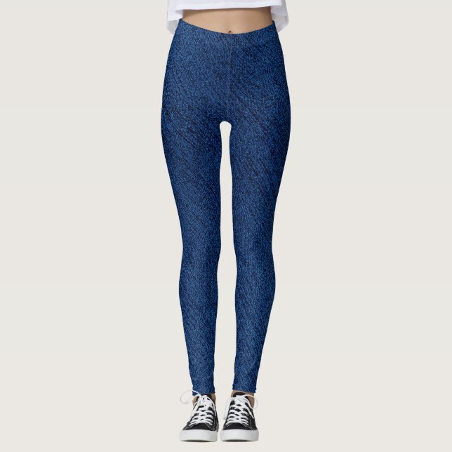 Leggings Fake DEnim Jeans bleu (Devant)