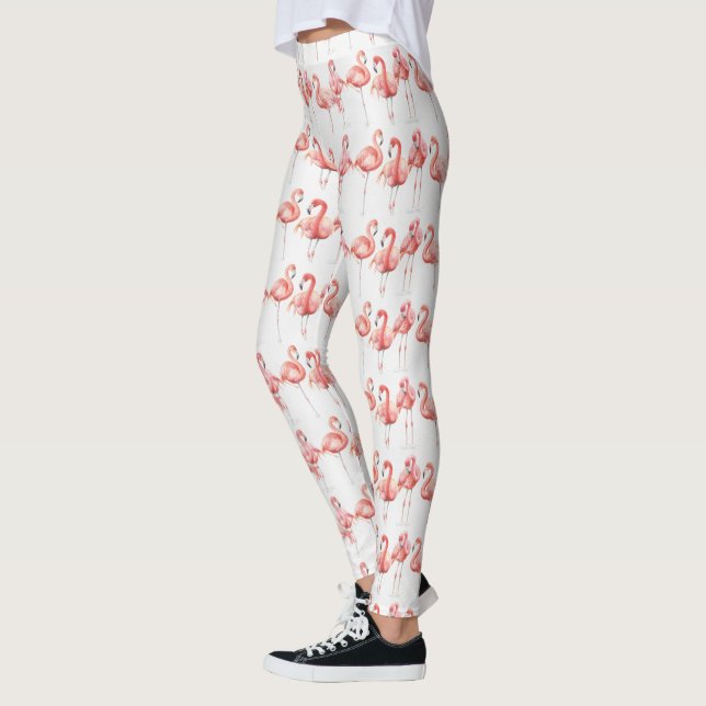 Leggings Famille tropicale de | des Flamants roses (Gauche)