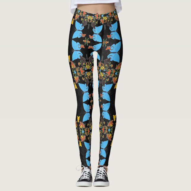 Leggings Fancy jolie collage papillon coloré conçu (Devant)