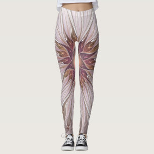 Leggings Fantaisie Florale, Fleur Pastel Moderne Abstraite