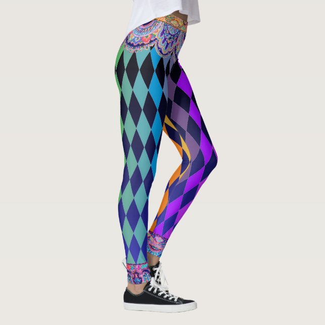 Leggings Farceur bleu de minuit de cirque de Bohème (Droite)