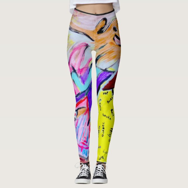 Leggings farceur d'arc-en-ciel de cirque de clown (Devant)