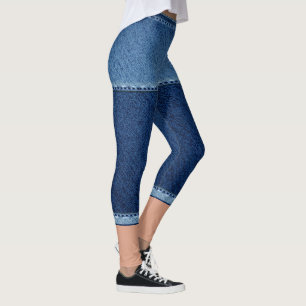 Leggings Faux denim court bleu