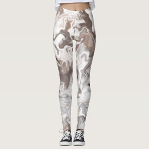 Leggings Faux Marble Abstrait