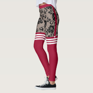 Leggings Faux Pêcheur Rose Noir avec au-dessus des chausset