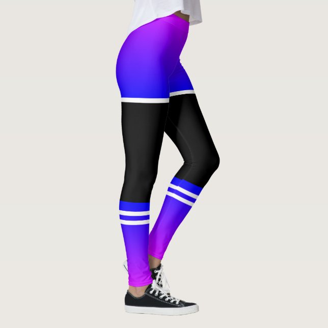Leggings Faux Purple Blue Shorts et Chaussettes Drôle Leggi (Droite)