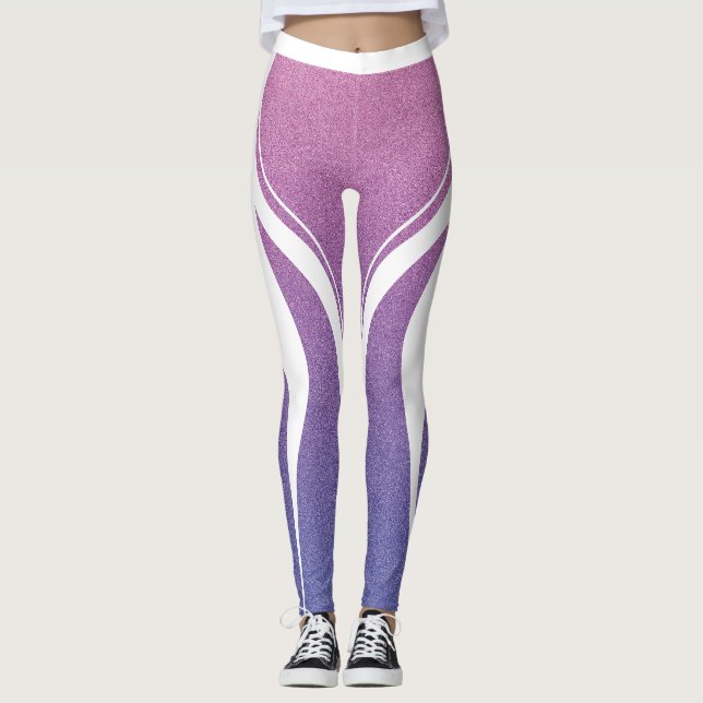 Leggings Feminine rose violet Parties scintillant Coeur Bum (Devant)
