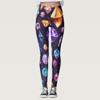 leggings féminins aux motifs diamantés