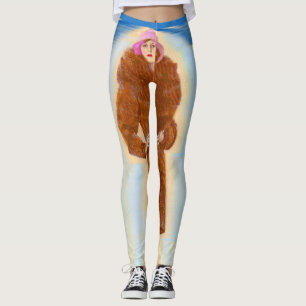 Leggings femme glamour des années 1920 en manteau de fourru